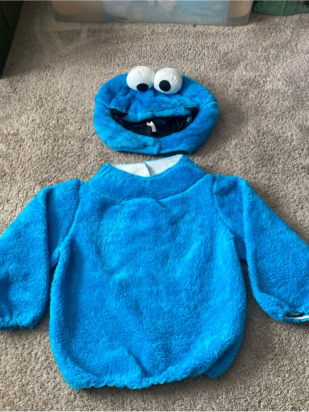 Vintage Adult XL Blue Cookie Monster Costume Hoodie